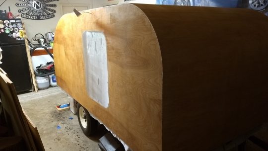 Exterior finish for the woody teardrop