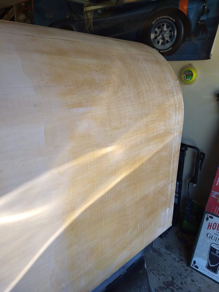 sanding progression, finer grit on left vs right.