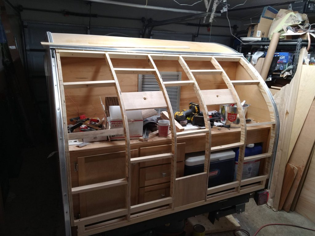 Galley hatch with just ribs and spars installed