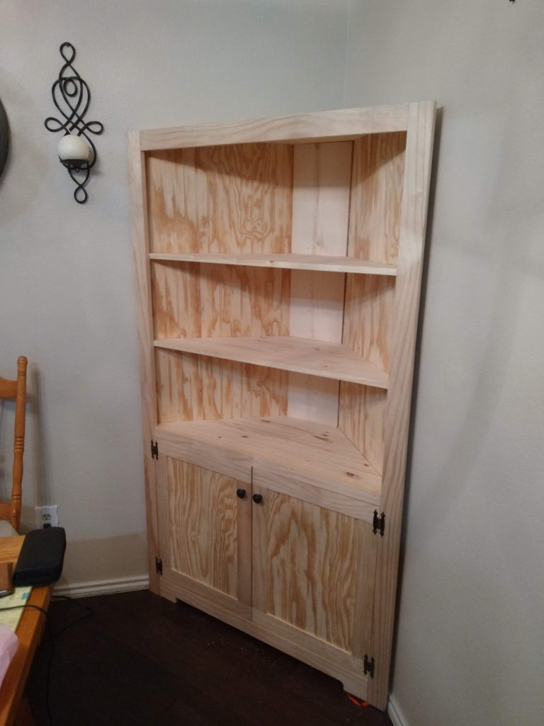 corner cabinet in the nude