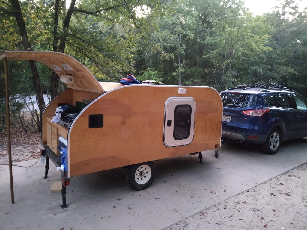 backed in at the state park to go camping.